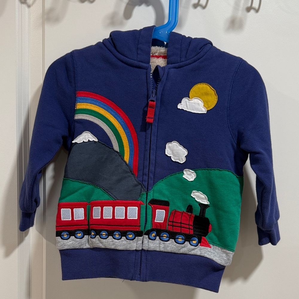 Kids Train Faux Shearling French Terry Hoodie